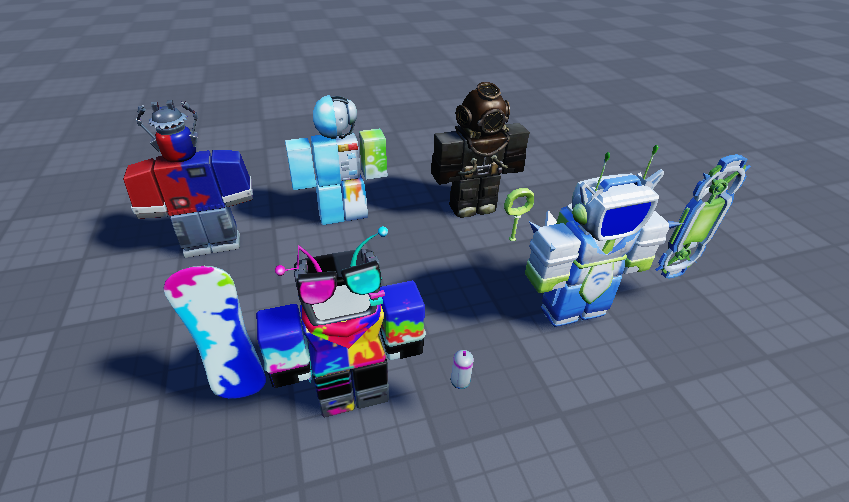 BirdieCandles's tweet photo. Heres a  look at all the skins I modeled and textured 4 the summer games update! (from left 2 right)

Swapped, Areo Noli, Diver Taph, Spray painer vee, Explorer vee, and then finally my fav skin bobby doe! https://t.co/0XlzmVycuP
