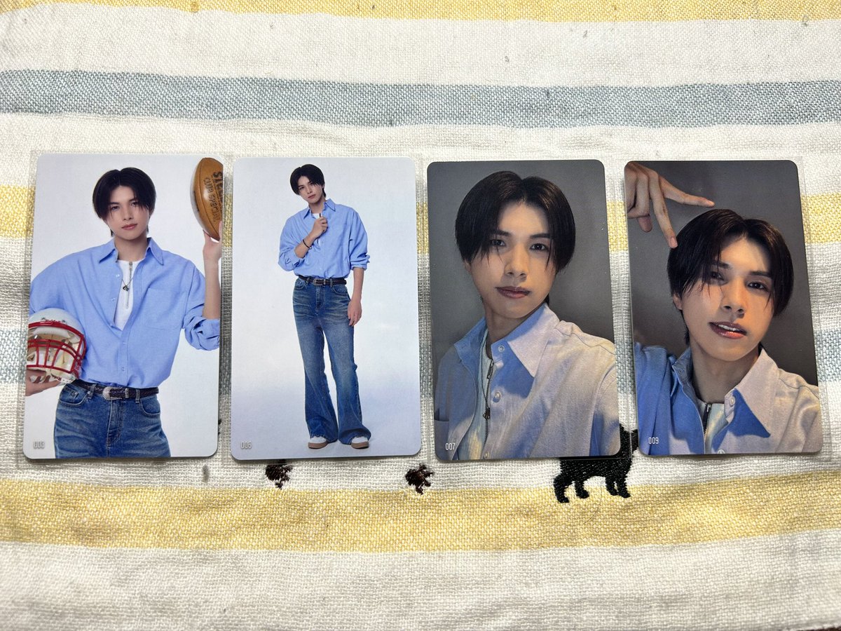 mm__1y's tweet photo. @Ql93x はじめまして。検索より失礼いたします。
画像の後藤003,006,007,009を所持しております。
照井008,U011,U012との4⇔3での交換は可能でしょうか？
郵送を希望しております。
難しいかとは思いますが、ご検討のほどよろしくお願いいたします。 https://t.co/4pQryQQrN7