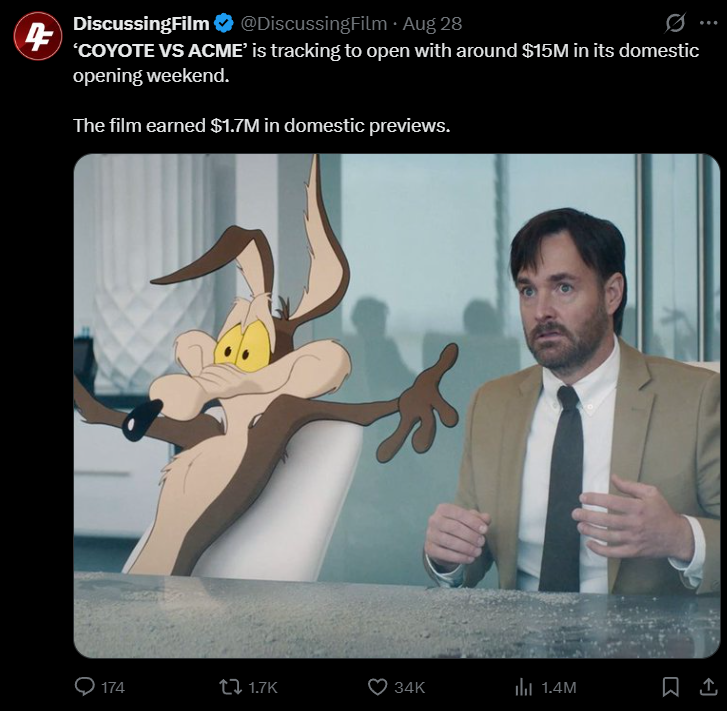 Overmayor's tweet photo. These two tweets are right next to each other if you search "Coyote vs. Acme", something about how fast the night changes and all that https://t.co/uiMCnpT1w7