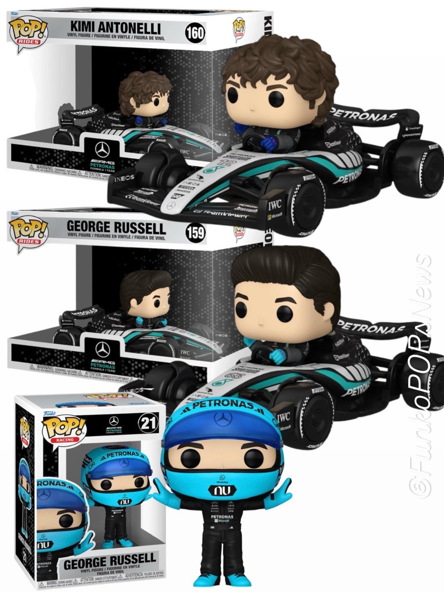 FunkoPOPsNews's tweet photo. First Look! Mercedes Formula 1 Racing Funko POPs! 🏎️💨 Lights out and away we go ~ Going live at the links below.. Wednesday! 9AM PT!

   EE ~ https://t.co/uy9bBtVI5d
   Amzn ~ https://t.co/S0Ueqh6lBM

#Ad #FunkoPOPNews #F1 #Formula1 #GeorgeRussell #KimiAntonelli #Motorsport #Sports