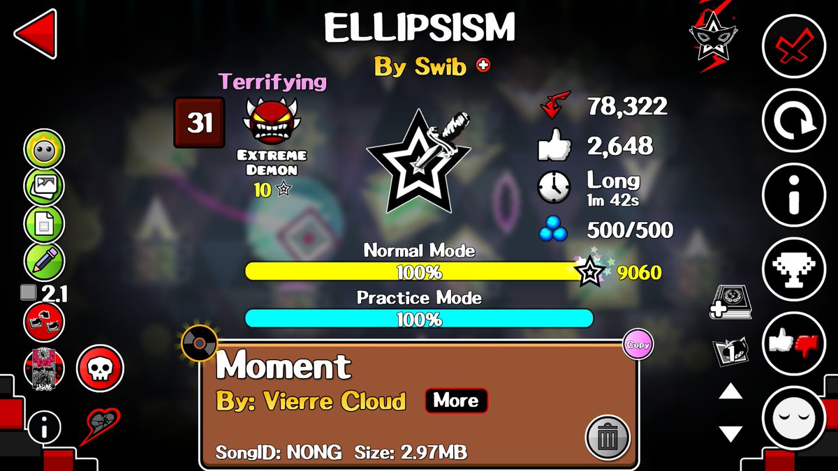 crisloco_07's tweet photo. CHAVALEEEES 4TH HARDEST // 17500 INTENTOS // 28H 25 MINUTOS DE PLAYTIME // He vuelto a recuperar la motivacion, el siguiente nivel que me voy a pasar es ADOMANIA, Gracias por el apoyo os quiero a todos :DDDDDDDDDDDDDDDDDDDDDDDDDDDDDDDDDDDDDDDDDDDDDDDDD https://t.co/EhDP6sItqm
