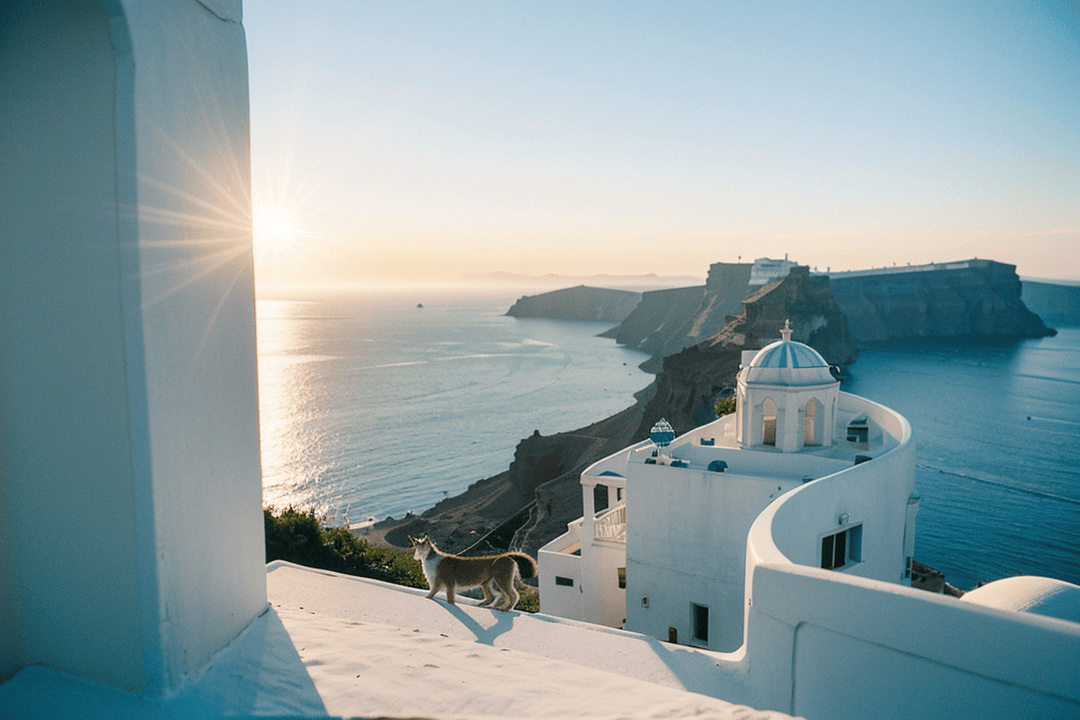 hayat_siiri's tweet photo. Woke up to a golden sunrise over Santorini’s whitewashed villages, sipped cold local coffee while seagulls flew by—this is the kind of small, perfect travel moment that sticks with you. ， https://t.co/b1LJrfNcpi