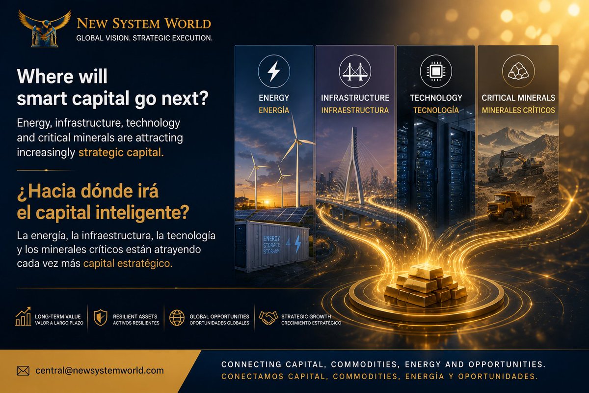 NewSystemWorld's tweet photo. Where will smart capital go next?

Energy, infrastructure, technology and critical minerals are attracting increasingly strategic capital.

#InvestmentStrategy #NEWSYSTEMWORLD https://t.co/i2WJZ9CUko