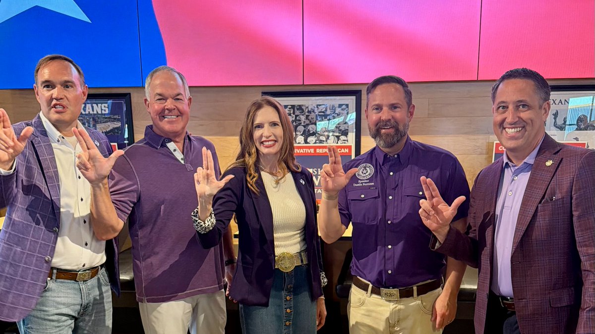 Burrows4TX's tweet photo. What a day in Stephenville!
 
Great to join Chancellor @Glenn_Hegar, fellow members and local leaders in supporting Rep. @ShelbySlawson in her re-election campaign for HD 59, and to kick off the first weekend of Tarleton State University’s 2026 football season. After showing our Tarleton spirit at the tailgate, I had the honor of taking the field for the coin toss ahead of the matchup with Prairie View A&M. 
 
Tarleton is a major part of what makes this region thrive—building a strong workforce, fueling economic growth and innovation, and creating opportunities for Texans. Shelby has been a champion for Tarleton and the entire community throughout her time in the Texas House. 
 
Proud to stand with my colleagues in support of Rep. Slawson, and proud to cheer on the Tarleton Texans! #txlege