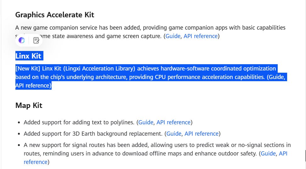LivingInHarmony's tweet photo. Linx Kit
[New Kit] Linx Kit (Lingxi Acceleration Library) achieves hardware-software coordinated optimization based on the chip's underlying architecture, providing CPU performance acceleration capabilities. (Guide, API reference) - Tau's Law chips
https://t.co/YP9ALPh0G7 https://t.co/KphVceyRFD
