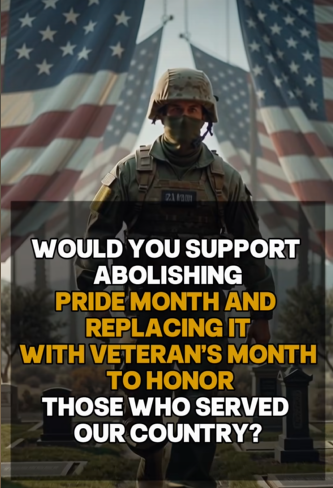 AntiWokeMemes's tweet photo. Abolish Pride Month and Honor Our Veterans instead?

A. YES
B. NO https://t.co/Smm4IixdC6