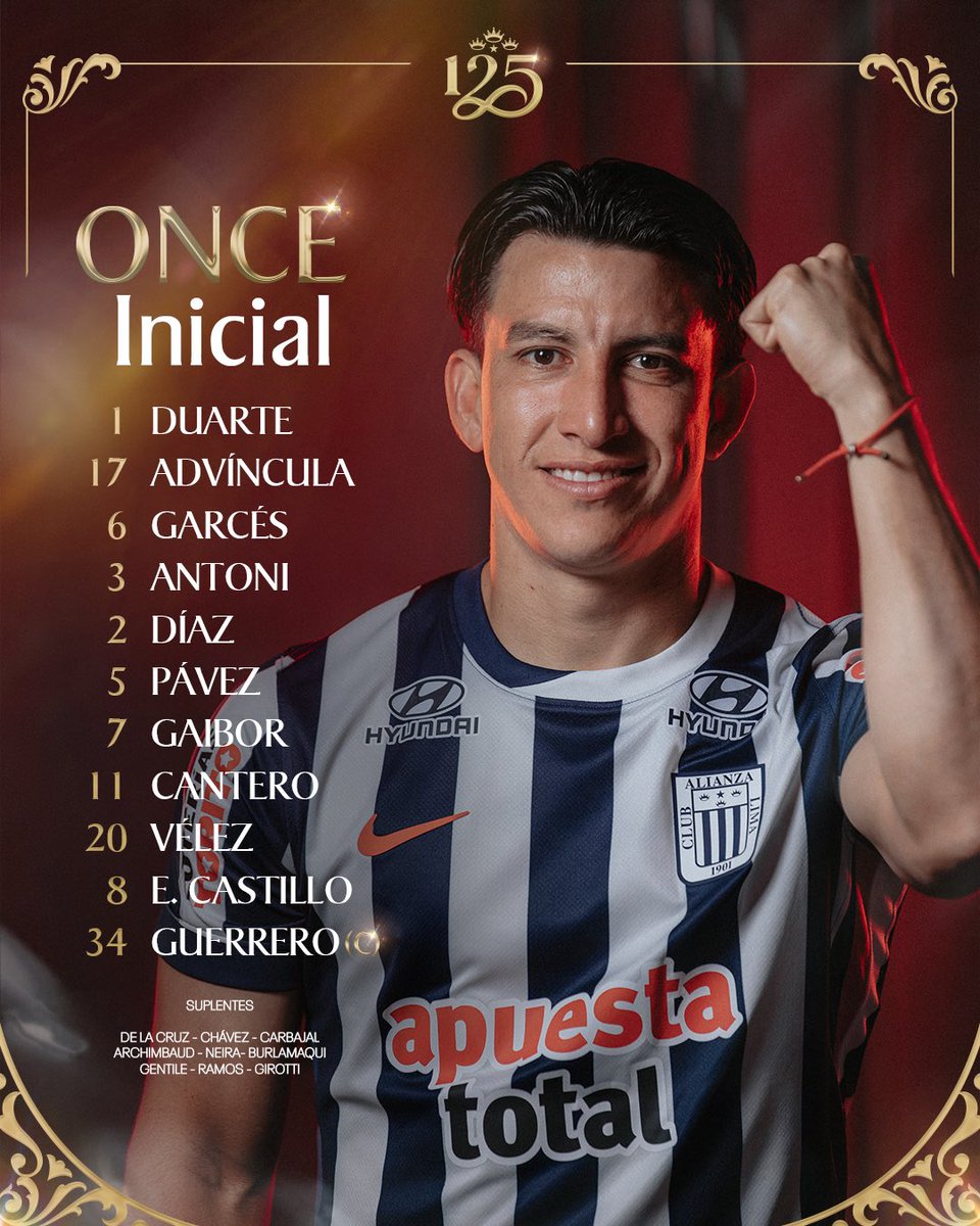 ClubALoficial's tweet photo. 𝐀𝐥𝐢𝐧𝐞𝐚𝐜𝐢𝐨́𝐧 𝐨𝐟𝐢𝐜𝐢𝐚𝐥.📋⚪️🔵

¡Vamos equipo! 💪🏾

#SeamosEternos
#125AñosDeEternidad https://t.co/9tCZQI4qYv
