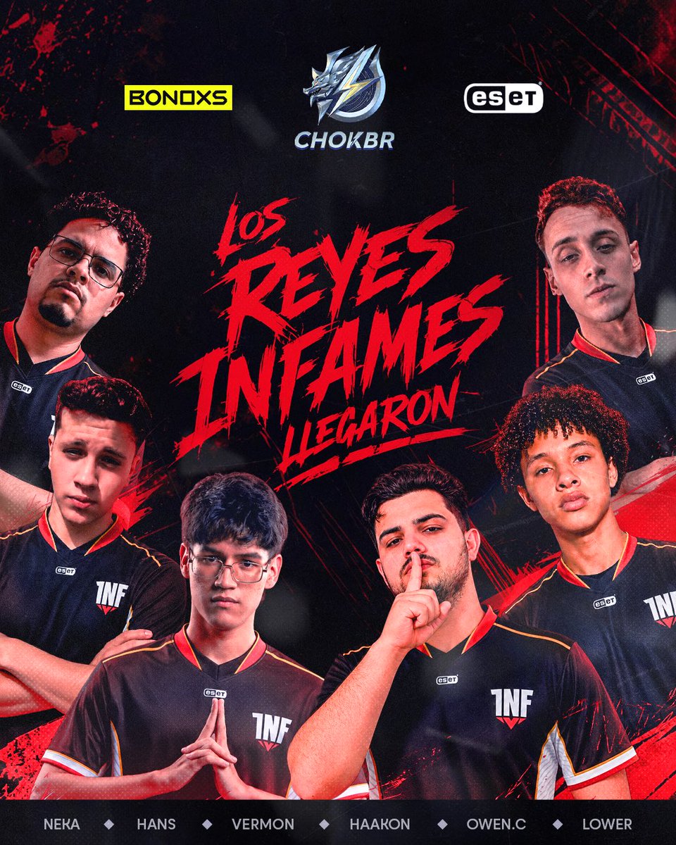 Infamous_GG's tweet photo. LOS REYES INFAMES LLEGARON. 👑
Infamous Gaming entra a CHOKBR Spring 2026
⚔️ LOWER — Top
⚔️ NEKA — Support
⚔️ HANS — ADC
⚔️ VERMON — Jungle
⚔️ HAAKON — Mid
#CHOKBR #HonorOfKings #HOK #LosReyesInfames https://t.co/RGib6XXgf8