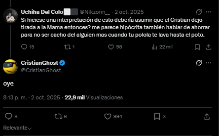 ElderPrimadon's tweet photo. @DyLaNtero1 @nakoneart Paralelismo con el Guaton kliao del Cristian, respuesta corta y weona, a uno le chupan la corneta y al otro le tiran mierda, jaja. https://t.co/DAUAlmY4D1