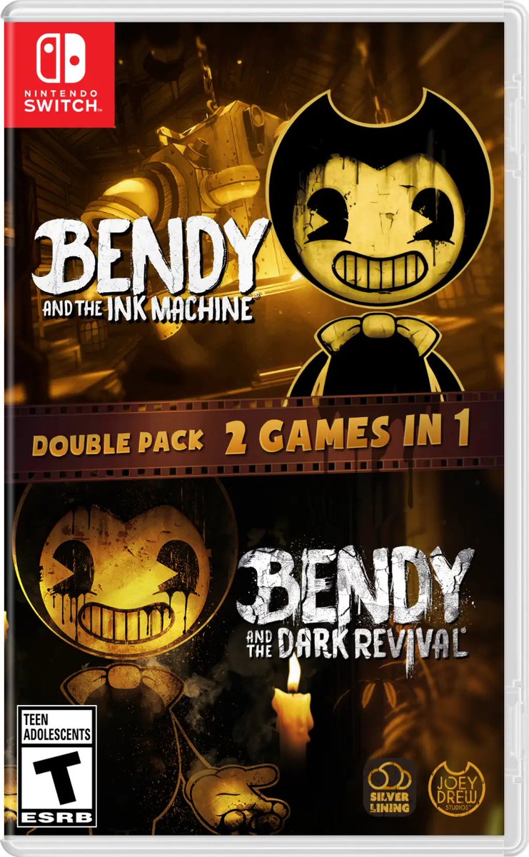 Nintendeal's tweet photo. Bendy Double Pack (Switch) physical release is 20% off on Amazon: https://t.co/upgxHq73Gi $31.99 lowest price ever https://t.co/8WvawlmmFP