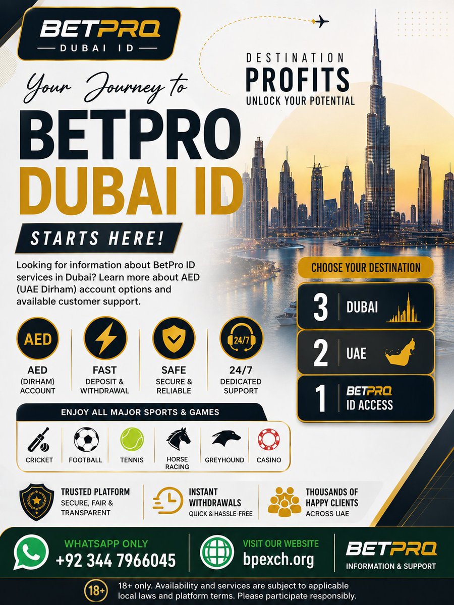 sportpredict360's tweet photo. 🏏 Sports Education &amp; Match Information 🇦🇪

Follow BetPro Dubai for general sports-related educational content, match information and updates covering cricket, football
📲 Information &amp; Support: +92 344 7966045
🌐 Website: https://t.co/k3wZ9Co4x1
#SportsEducation  #betpro https://t.co/bOqQL80kiw