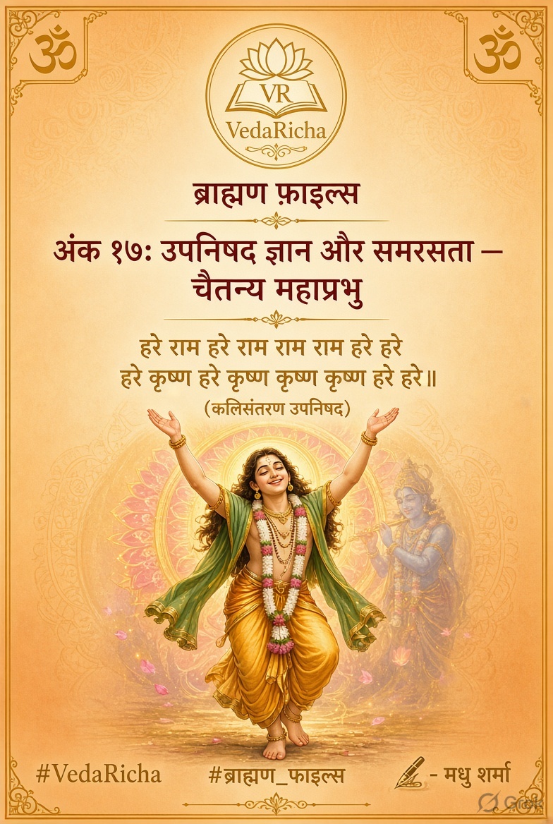 VedaRicha's tweet photo. 🧵 १/६
ब्राह्मण फ़ाइल्स : अंक १७
उपनिषद ज्ञान और समरसता: चैतन्य महाप्रभु

एजेंडा चला कि शूद्रों को उपनिषद पढ़ने की मनाही थी। सच यह है कि चैतन्य महाप्रभु ने 'कलिसंतरण उपनिषद' के महामंत्र को संकीर्तन बना जन-जन के कंठ में बसा दिया।

#BrahminFiles
#VedaRicha
#ब्राह्मण_फाइल्स https://t.co/xC5TBf9I4V
