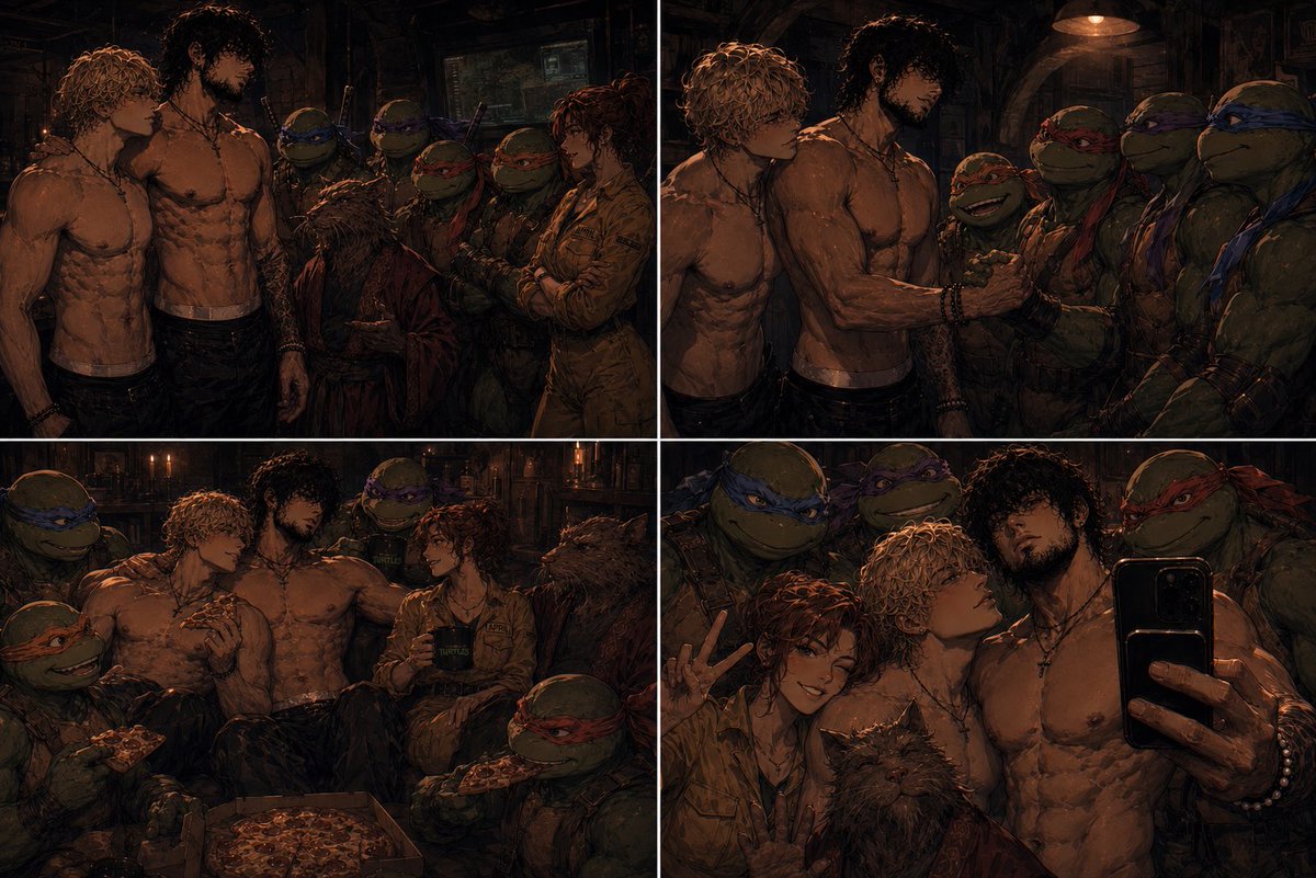 LoganJamesXXXX's tweet photo. When we met the turtles 🥷 🐢 https://t.co/lNbFlf5d1P