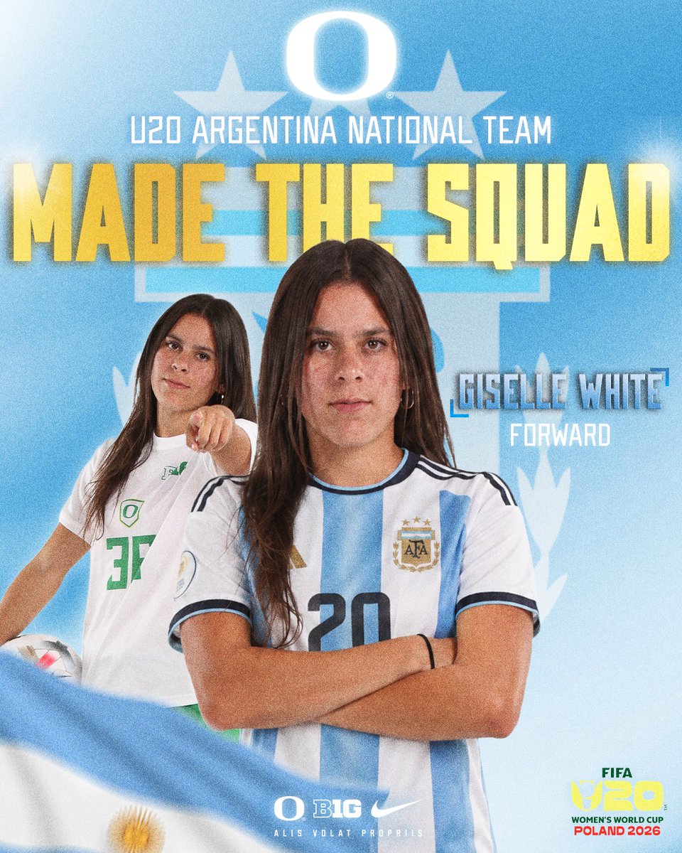 OregonSoccer's tweet photo. Ready to take on the world!

Good luck to freshman Giselle White and the Argentina National Team at the 2026 U20 FIFA Women's World Cup.

#GoDucks https://t.co/TvS9IpFYoB