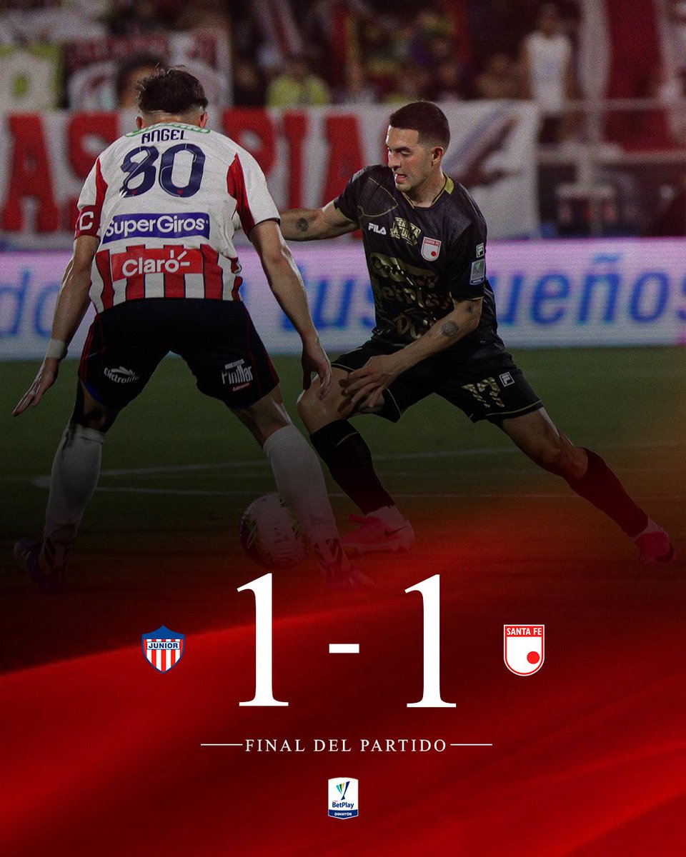 SantaFe's tweet photo. 🕣96’ Punto para el León en el Romelio Martínez 👊❤️🤍 

🦈 Junior 1-1 Santa Fe 🦁

Fecha 8 @LigaBetPlayD 

#VamosSantaFe 🇮🇩 https://t.co/Y03P8QmxVE