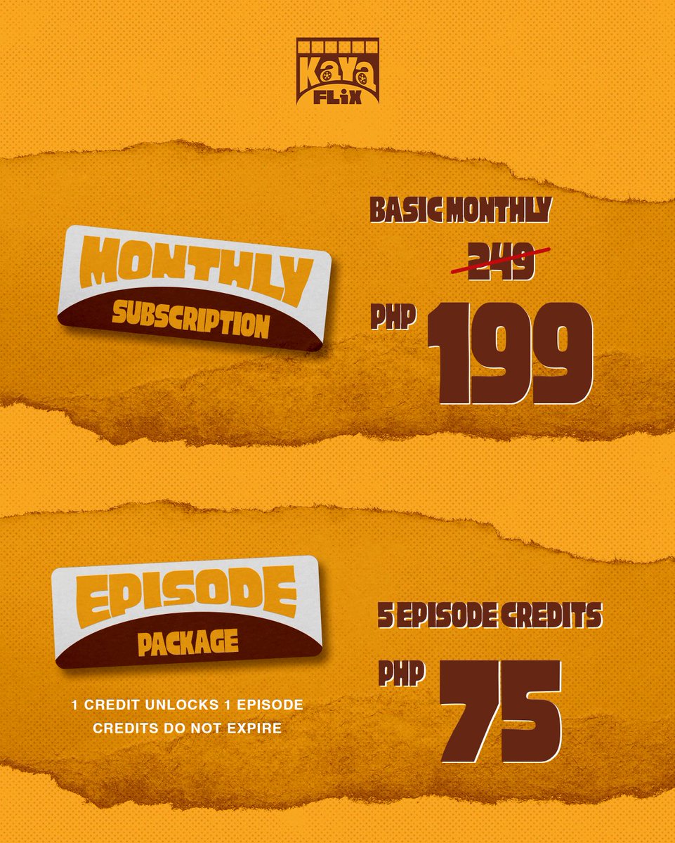 kayaflixph's tweet photo. SWELDO JUST DROPPED. SO DID KAYAFLIX. 😭📲

FROM ₱249/MONTH, NOW ONLY ₱199! 👀
on a budget? ₱79 gets you 5 episodes!

now available on the Google Play Store and App Store.

DOWNLOAD NOW! 🏃🏻‍♀️

#KayaFlix #KayaFlixPH #VerticalDrama #MicroDrama #PinoySeries https://t.co/mGDh8KXnEI