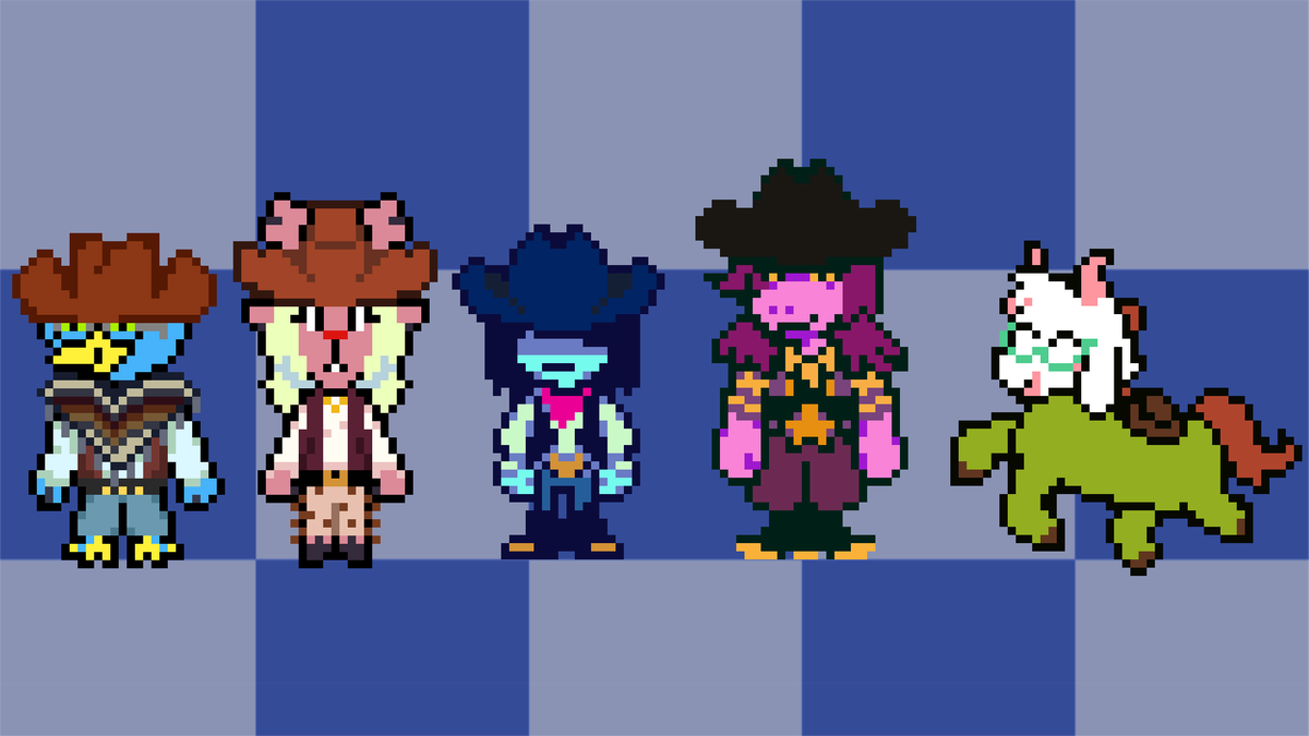 L3x02_'s tweet photo. My take on Noelle and Berdly outfits if they were in chapter 3 , do you like it? No? Oh okay #deltaruneㅤㅤㅤ https://t.co/h4FreY11Rt