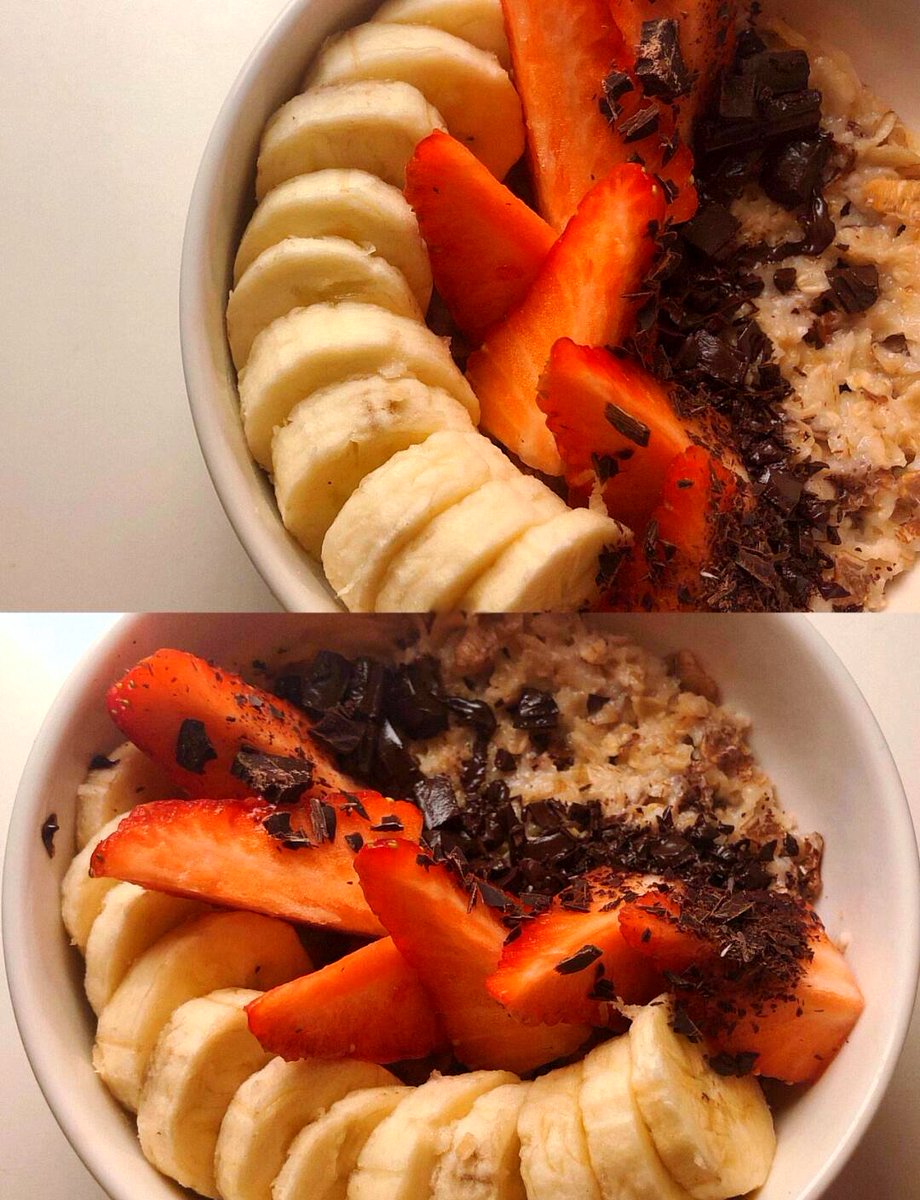 burqi_'s tweet photo. Homemade oatmeal bowl topped with fresh strawberries and a dash of honey — perfect quick breakfast that tastes like a little hug in a bowl https://t.co/TuEJy51Ovk