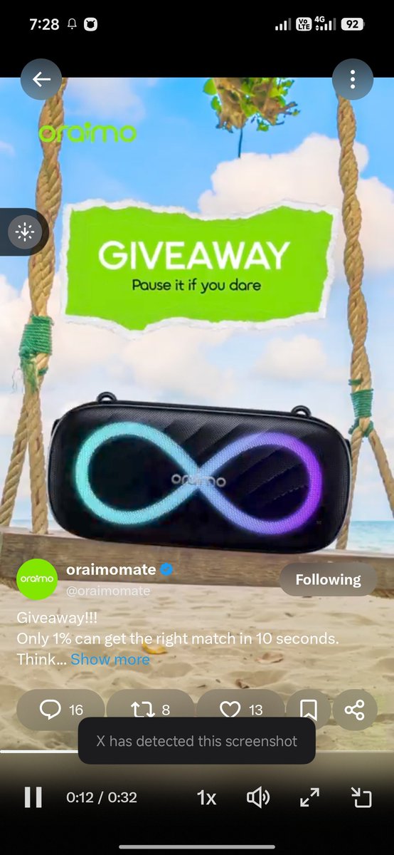 dydean07's tweet photo. It took me just a two tries 💚💚
@oraimoclub https://t.co/U8bHSjk4TY