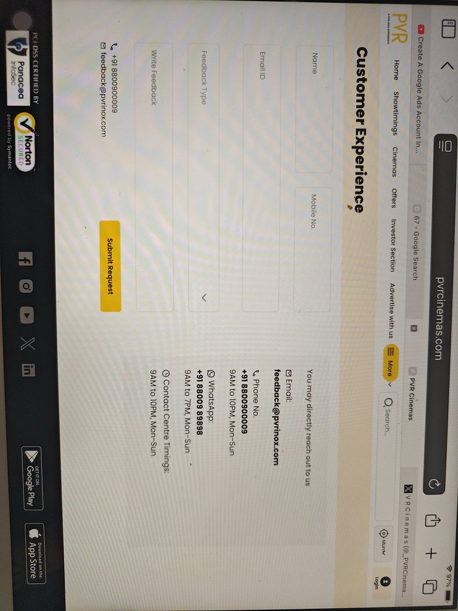 A_Grouchy's tweet photo. @_PVRCinemas pathetic service.. numbers aren't being answered since 3 days .. no response on entering the details .. https://t.co/j9m9Zet8gD
