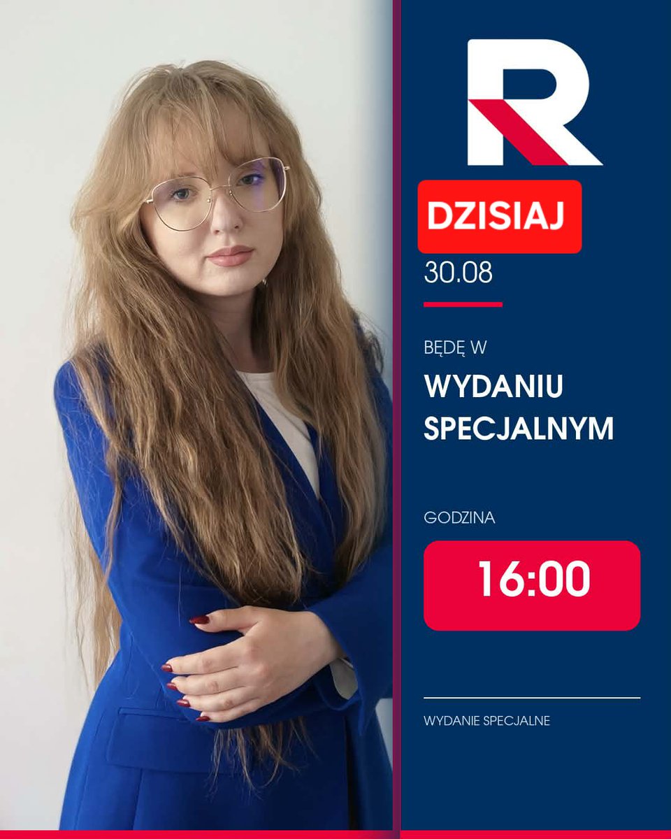 GOdnowy's tweet photo. Patrycja Piątek w Telewizja Republika
🗓️ 30.08.2026
🕘 16:00
Nie możesz tego przegapić – do zobaczenia!
#GeneracjaOdnowy #NASIwMEDIACH
#OglądajNaŻywo #go #OdNowa https://t.co/MBJfJ30J9J