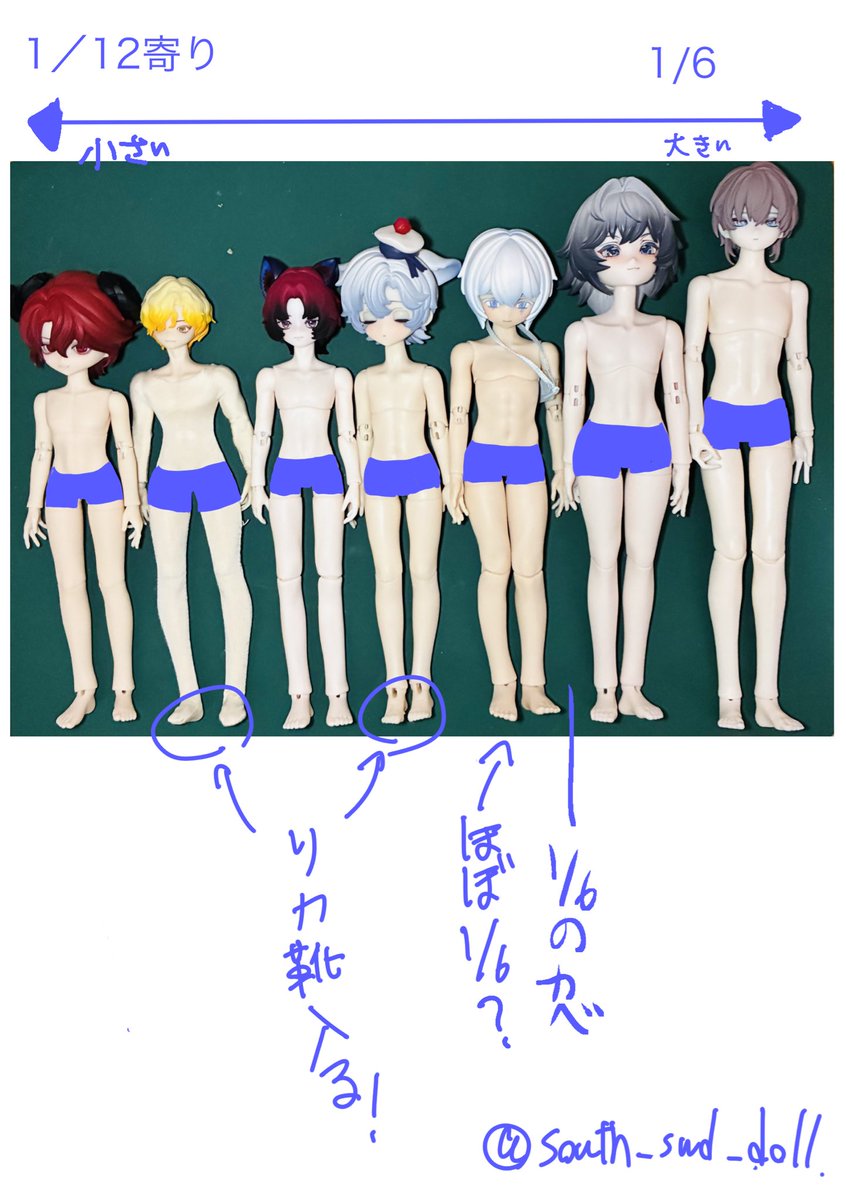 south_sub_doll's tweet photo. 📏男の子ブラド大きさ比較
以下の子で比較〜
・謎塔
・シチリアの追憶
・標準化時間
・箱入りファーリー
・Zack Event
・幻界同調
・永夜刻痕
※ban対策で一部加工してます https://t.co/odKH2DON4E