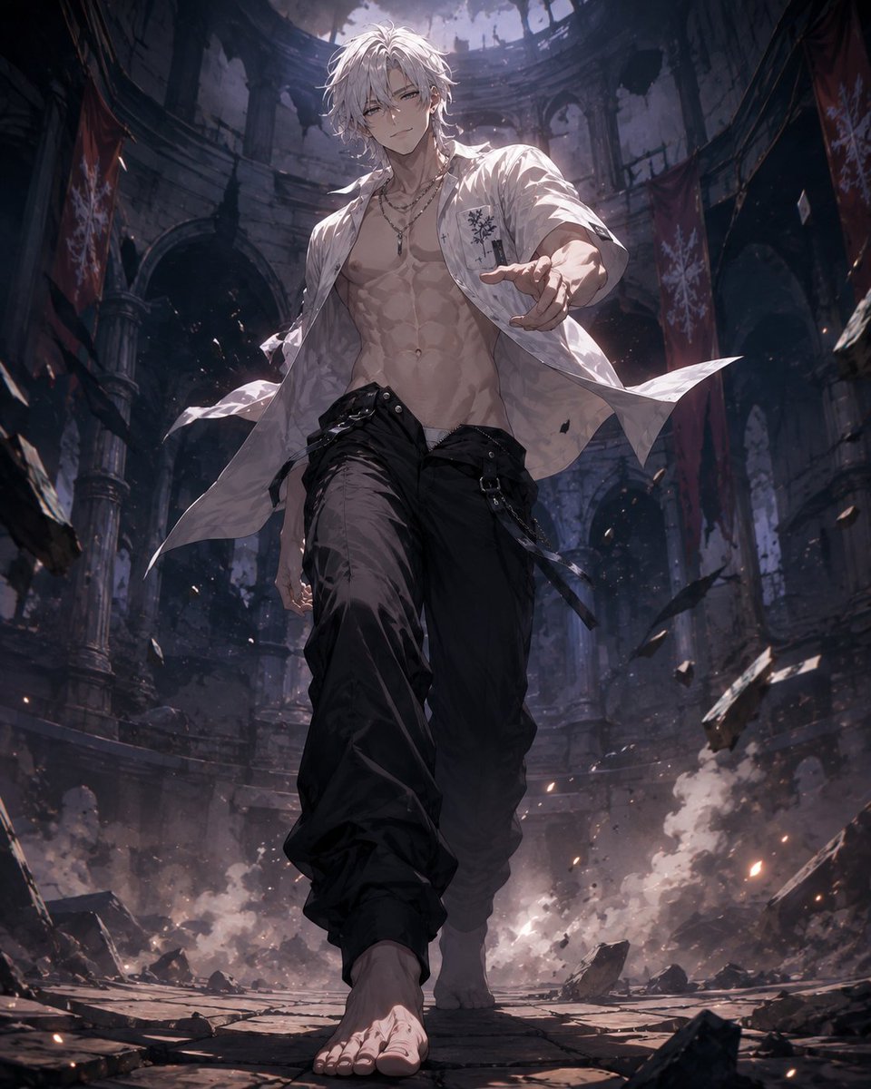 ShirogamiGai's tweet photo. New Prompt : Impending Boss Fight.
"What is a man? A miserable pile of secrets but enough talk, have at you!" Prompt in the comments. https://t.co/9e6MMI6yPh