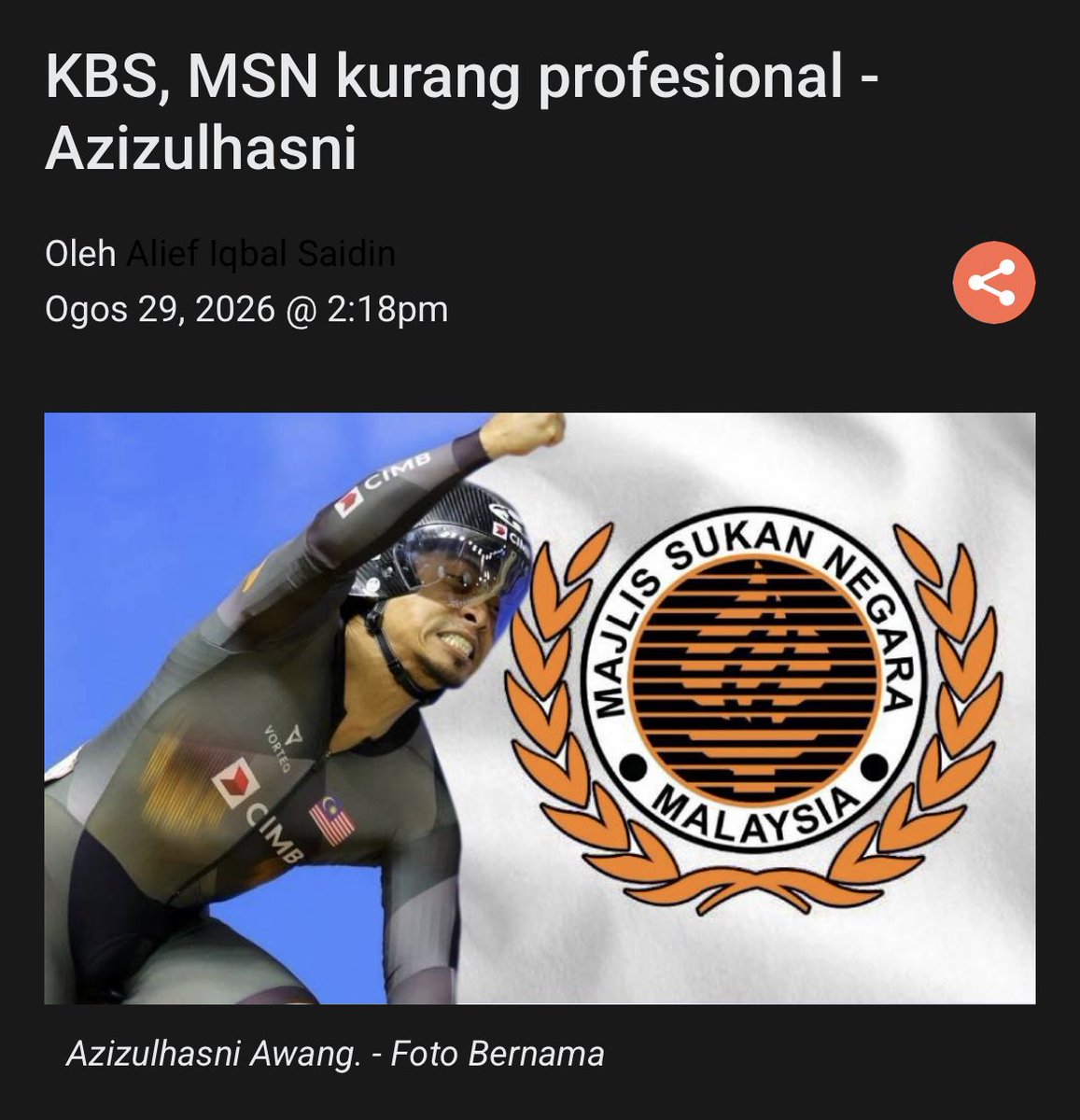 dolah39260's tweet photo. “Dalam penjelasan sembilan muka surat di media sosial semalam, bekas juara dunia itu berkata, kelewatan itu menyukarkan perancangannya untuk menentukan hala tuju karier, termasuk persediaan menghadapi perlumbaan penting yang menawarkan mata kelayakan ke LA28..” https://t.co/6qv8Hi8qc2