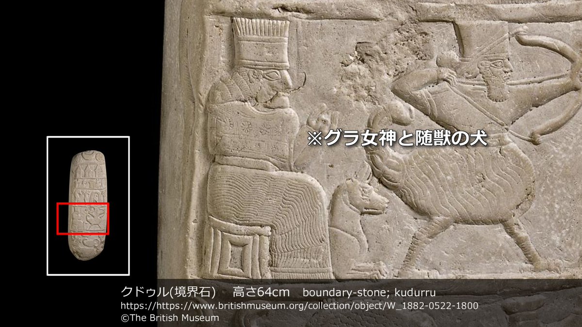 Mesopotabot's tweet photo. 【グラ】
「偉大」の意を持つバビロニアの治癒女神、医者の女神。アヌ神の娘でニヌルタ神あるいはパピルサグ神、下位の植物神であるアブ神の配偶女神とされる。随獣は犬であり、椅子に座したグラ女神と傍で伏している犬という構図が確認されている。 https://t.co/NYSaz7v12m