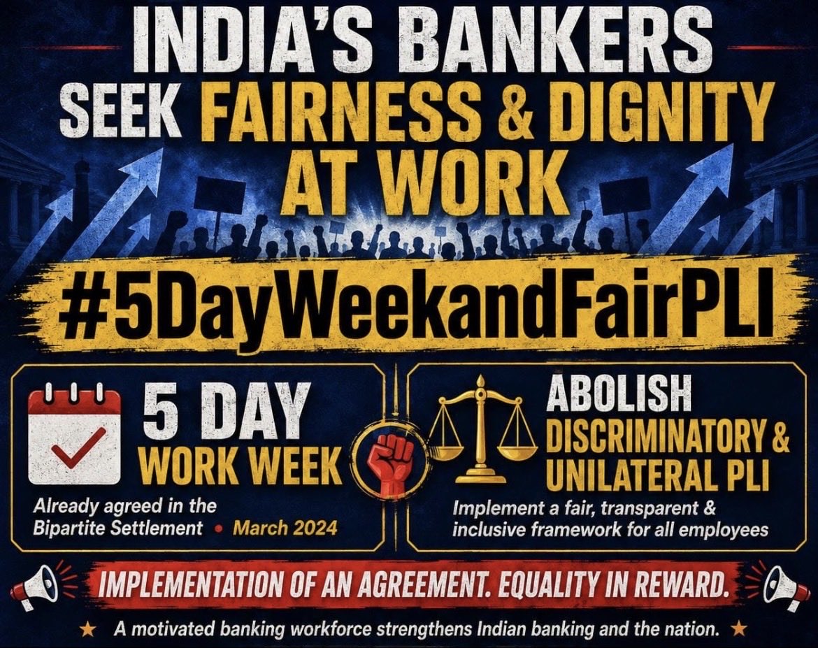 DhavalJadav_Dj's tweet photo. #5DayWeekandFairPLI
@PMOIndia
@DFS_India
@ChairmanIba
@CLCMOLE
@UFBUIndia
@LChandrase57170
@niteshparmar83 
@Chintan_65 https://t.co/oXbQz46TcX