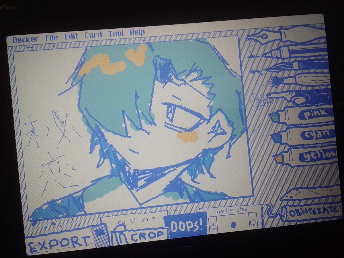 LOVE169175's tweet photo. Wiggly paintで未必くん描いてみた https://t.co/piyBc2wky7