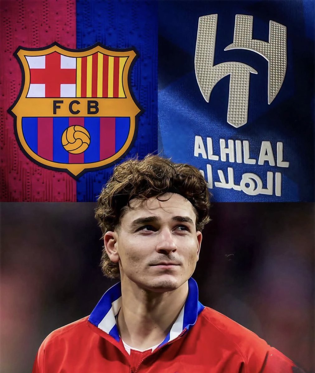 _90TM's tweet photo. 🚨🇸🇦🇦🇷 !!الهلال يريد أن يكون الجسر بين خوليان ألفاريز وبرشلونة!!

تُفيد مار كاسديمونت بأن الهلال تواصل بالفعل مع برشلونة وخوليان ألفاريز لعرض صفقة قد تحول حلم الأرجنتيني إلى واقع بارتدائه قميص الفريق الملكي الأزرق. 🔵🔴

💰 الفكرة ستكون كالتالي:

🇸🇦 االهلال يشتري خوليان من أتلتيكو مدريد مقابل 120 مليون يورو.

✍️ يشمل شرطًا حصريًا لبرشلونة بقيمة 130 مليون يورو.

⏳ الأرجنتيني سيلعب لمدة 6 أشهر فقط في الجزيرة العربية.

🇪🇸 في يناير، سيفعّل برشلونة الشرط ويضم خوليان.

يعتبر الهلال أن هذا سيكون صفقة مثالية: سيكون لديهم لنصف موسم واحد من أفضل المهاجمين في العالم، بدفع نصف راتبه فقط، ثم سيسهّلون انتقاله إلى برشلونة.

🤯🔥 !!عملية تمامًا غير متوقعة!!

هل خوليان ألفاريز إلى برشلونة عبر المرور أولاً بالسعودية ؟ 🇦🇷🔵🔴