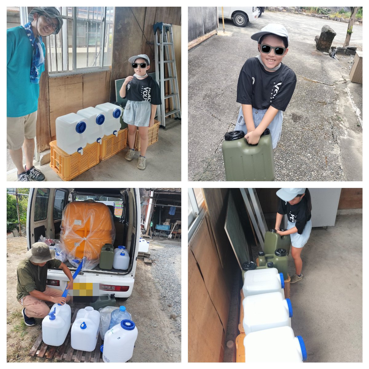 hy_kn0729's tweet photo. 「私もボランティアしたい」というので、
おもけんマルシェでお世話になった宮内さんの #給水支援 のお手伝い。

高齢者宅、子育て家庭等コミセン等へ給水しに行くのが困難な所へ無料でお水届けます。
https://t.co/0Pbwa6zmhN

#熊本地震
#ラストワンマイル
#八代市
#井戸水生活地域断水中 https://t.co/f0Vc54sdBB