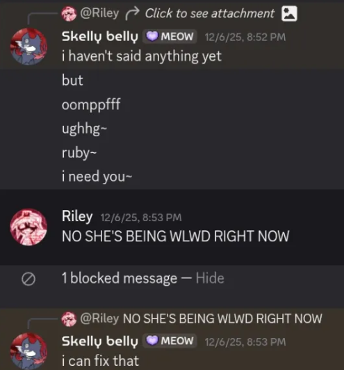 PaperPosseALT's tweet photo. @/SkellyBellys has had a history of sexualizing minors, homophobia, apathy towards vents and sexualizing @The_Ugly_Fetus' kinsona among predatory activity.

let's have a look in this thread.

below shows Skell (17) sexualizing fictitious highschoolers in front of Riley (13). https://t.co/Th0DZRNH1B