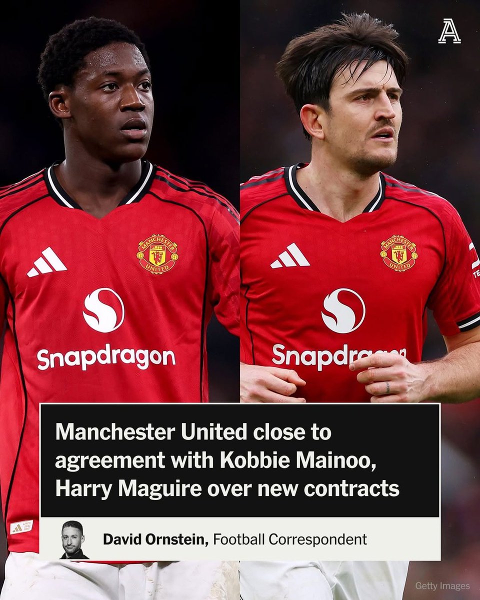 davidornstejex2's tweet photo. Manchester United are in the final stages of negotiating new contracts for Kobbie Mainoo and Harry Maguire.

While some work is ongoing, discussions are now at an advanced point as United looks to secure agreements with both players. https://t.co/M6tALhHIul