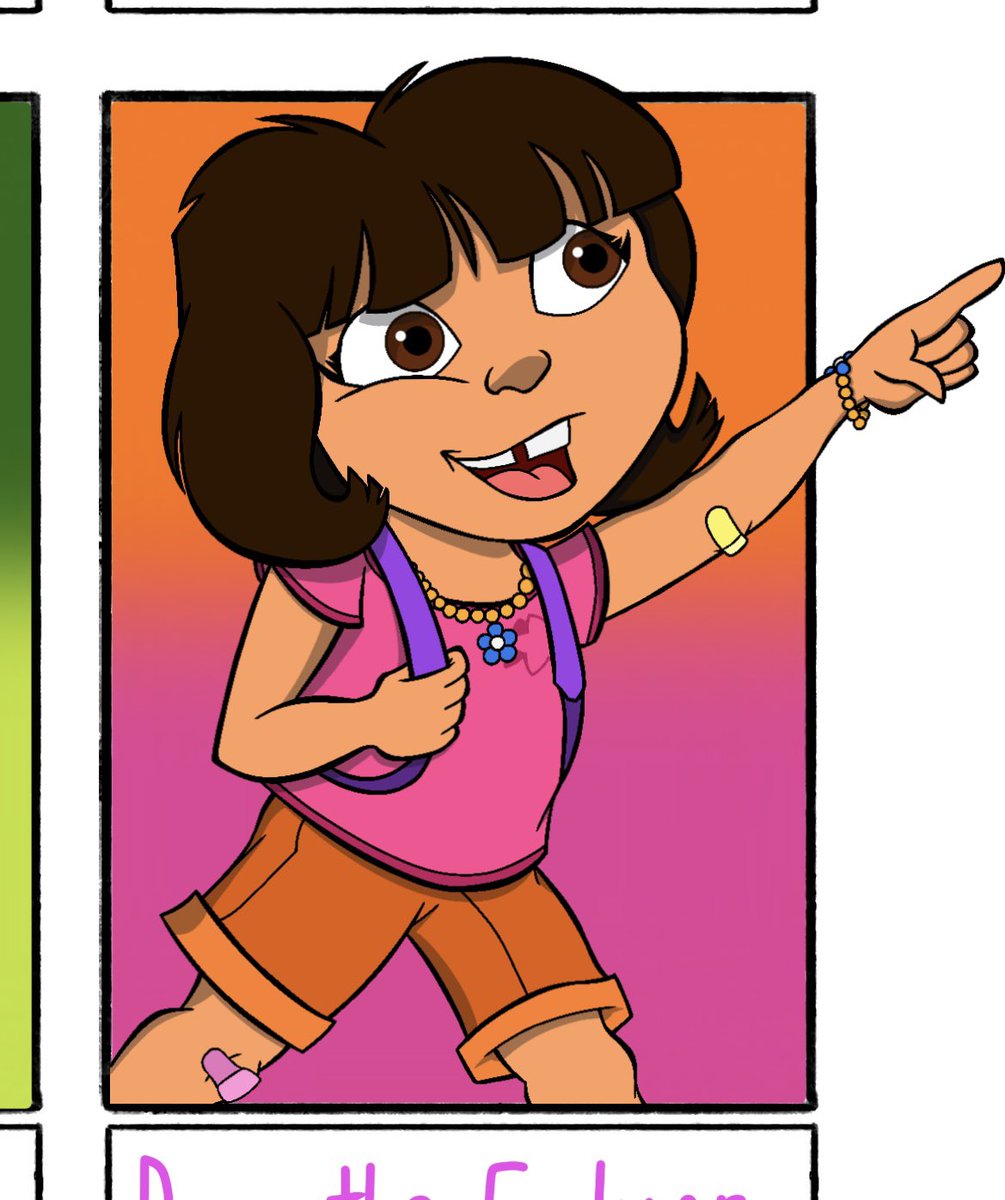 GracieMack2002's tweet photo. DRAWING SIX CHARACTERS IN MY STYLE PT. 6: DORA THE EXPLORER 🎒🗺️
I definitely had some fun with her, especially with all the added details. I’d say my faves are Kuromi, Blue, and Dora
Lemme know what y’all think 👍
#arttrend #digitalart #sixcharacters #doratheexplorer #nickjr https://t.co/W8eysPszEV
