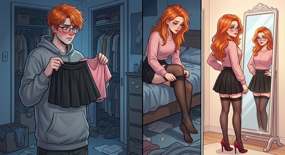 lindasofi555's tweet photo. "I'll just try the skirt on for five minutes..."
An hour later, she was posing in front of the mirror in full heels. 👠✨
#sissy #feminization #makeover #transformation https://t.co/ZtRifxgZc6