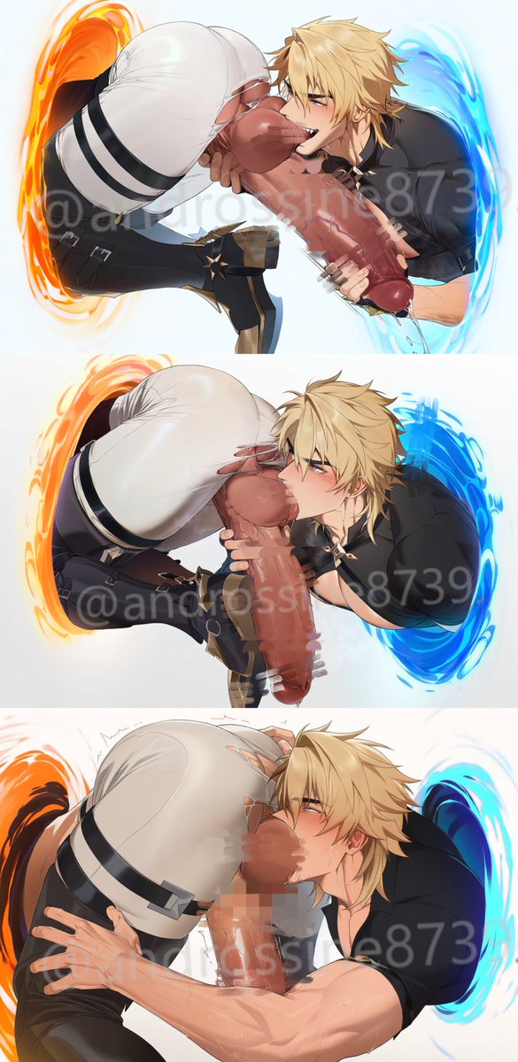 androssine8739's tweet photo. #varka
#yaoi
#genshinimpact
Varka x Varka's penis
😈sucking own penis make him  dizzy https://t.co/JZj3qecQab
