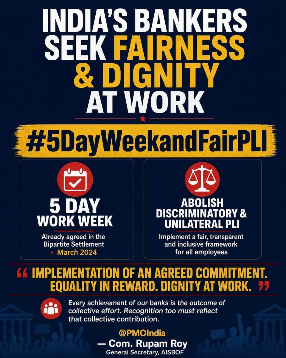 neil9789's tweet photo. #5DayWeekAndFairPLI #5DayWeekandFairPLI #AIBOC @PMOIndia
@DFS India
@UBFUIndia
@Chairmaniba
@AIBOC
@RGPGVWayanad 
@narendramodi @RahulGandhi https://t.co/OvAS4urpyU
