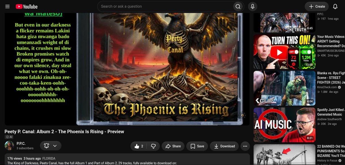 PeetyCanal's tweet photo. This, mon, is what mi Youtube got in 3 hours den it get capped at 176 views. Den watch as i'm gon show you in 3 days dat it not moved. Is that fucked up shit? https://t.co/Xh2Q2KT6TN