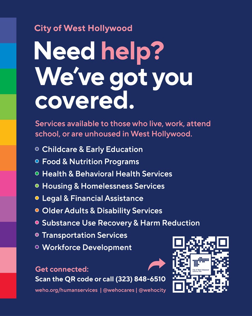WehoCares's tweet photo. The Best Kept Secret in #WeHo Isn't a Restaurant. It's Human Services.

Explore City funded programs for housing, food, mental health, transportation, employment, legal assistance, and more.

Questions? (323) 848-6510 | https://t.co/y2A60JsASd https://t.co/KuUIRak43r