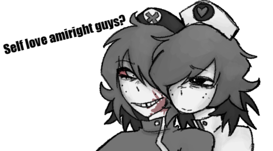 IvoryAngel__'s tweet photo. Self love huh? 👀

💉🩶 #NurseNecrosantwt 
#Vtuberㅤ #pngtuber https://t.co/X0LfxREGWR