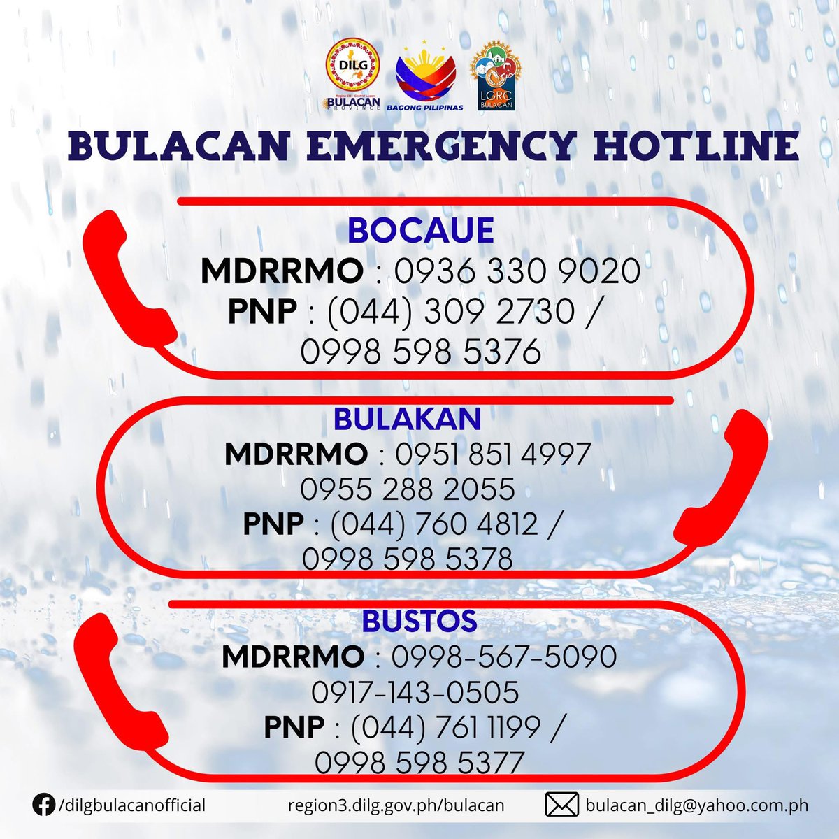 TEAMBLOOMPH's tweet photo. Bulacan Emergency Hotlines #RescuePH https://t.co/X0C1cr8hHw