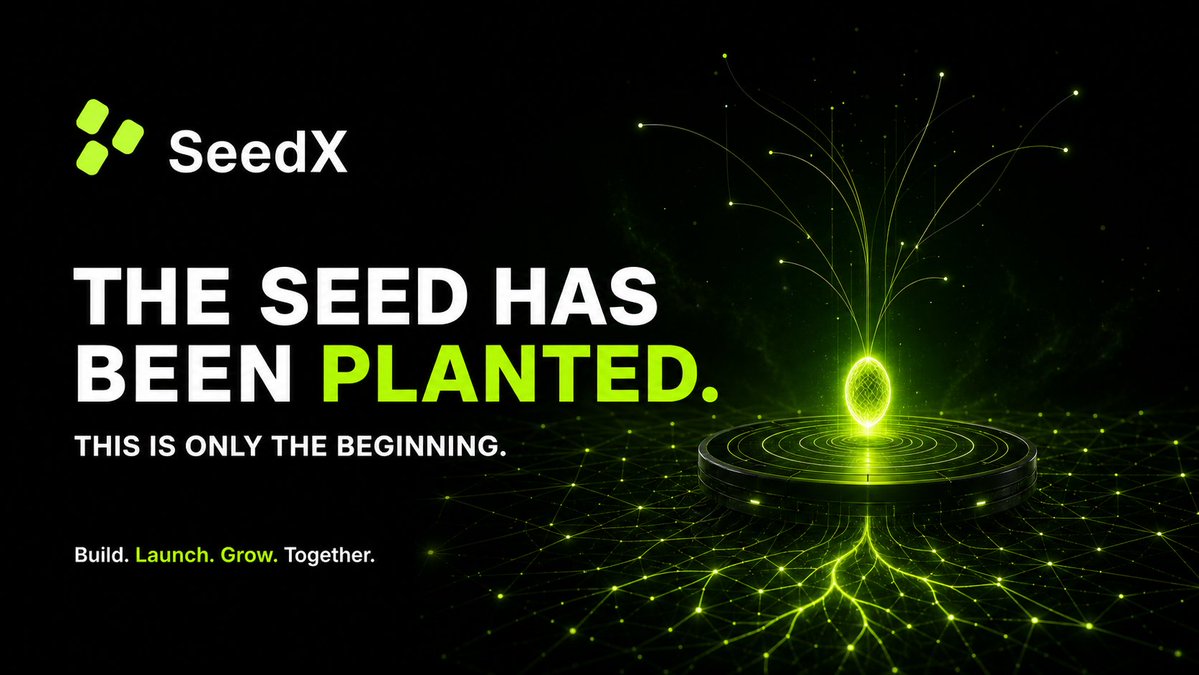 SeedXHQ's tweet photo. The seed has been planted. 🌱
This week, we introduced the vision behind SeedX: an on-chain capital formation engine built on transparent rules, protocol reserves and open liquidity.
This is only the beginning.
Build. Launch. Grow. Together.
#SeedX #Web3 https://t.co/mfiU5OytRB