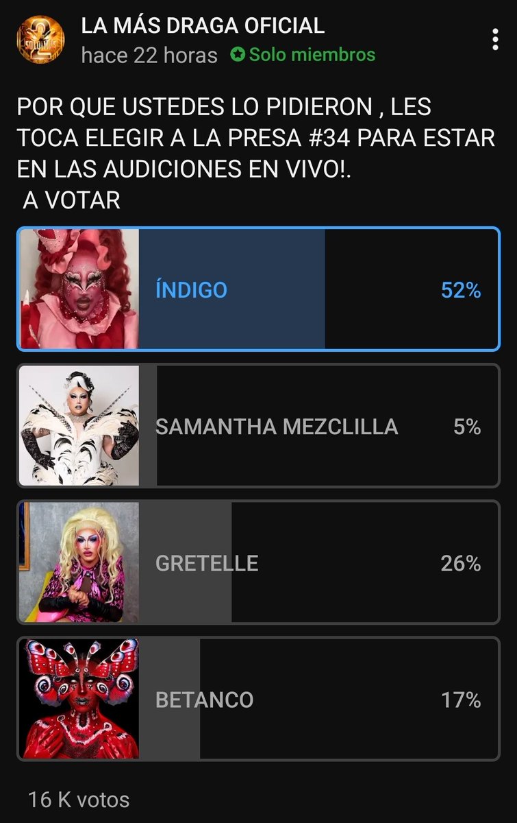 soydanielmr's tweet photo. con más de 8,000 votos, Índigo Gemstone arrasa y ella sería la aspirante 34 para las audiciones en vivo de la octava cacería #lmd8 👏🏹❤️‍🔥 https://t.co/yWIlGfYcDV