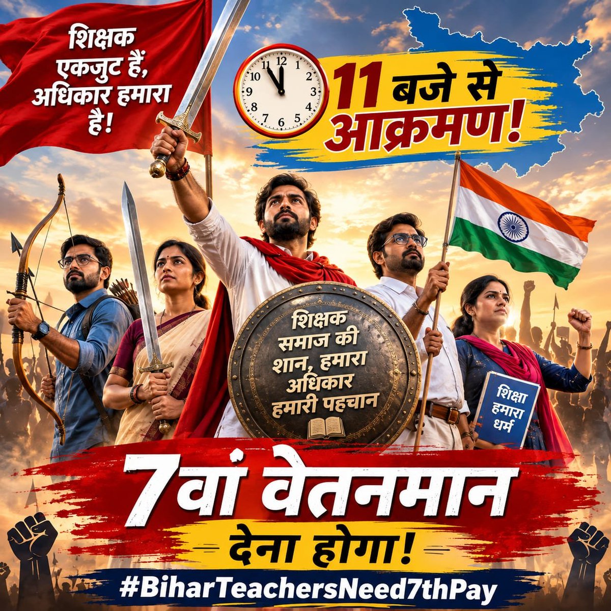BiharTet2017's tweet photo. शिक्षक सिर्फ पढ़ाते नहीं,
बिहार का भविष्य गढ़ते हैं।
अब शिक्षकों को 7th Pay का अधिकार मिले।
#BiharTeachersNeed7thPay https://t.co/ENxM47XnqI
