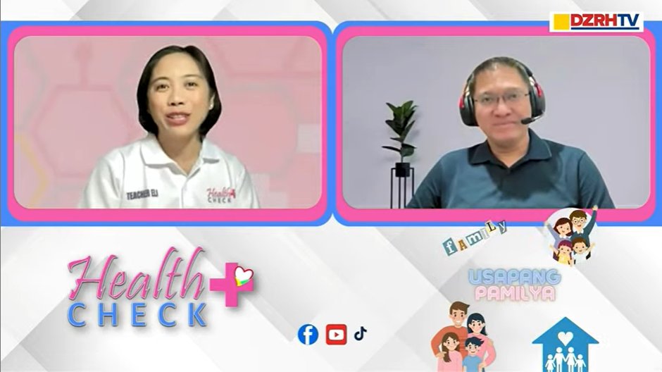 dzrhnews's tweet photo. Makinig na sa #HealthCheckPlus kasama si Teacher Eli Campos Banayat nang maalis o mabawasan ang takot mo dahil sa impormasyong medikal na mula mismo sa mga eksperto!
Tutok na!
https://t.co/Ky0kF6BZqV https://t.co/eIupuh7dPz