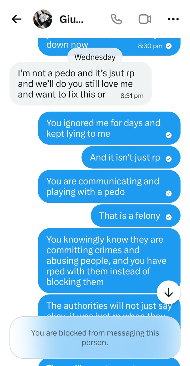CautiousSpirit's tweet photo. @RubberNunDolly kept promising to block a criminal, but kept lying and promoting their account.

They lied several times to me and was actively promoting and engaging with a self admitted criminal.

They also tried to use video calls as a bargaining chip. https://t.co/JL26z1vDK8