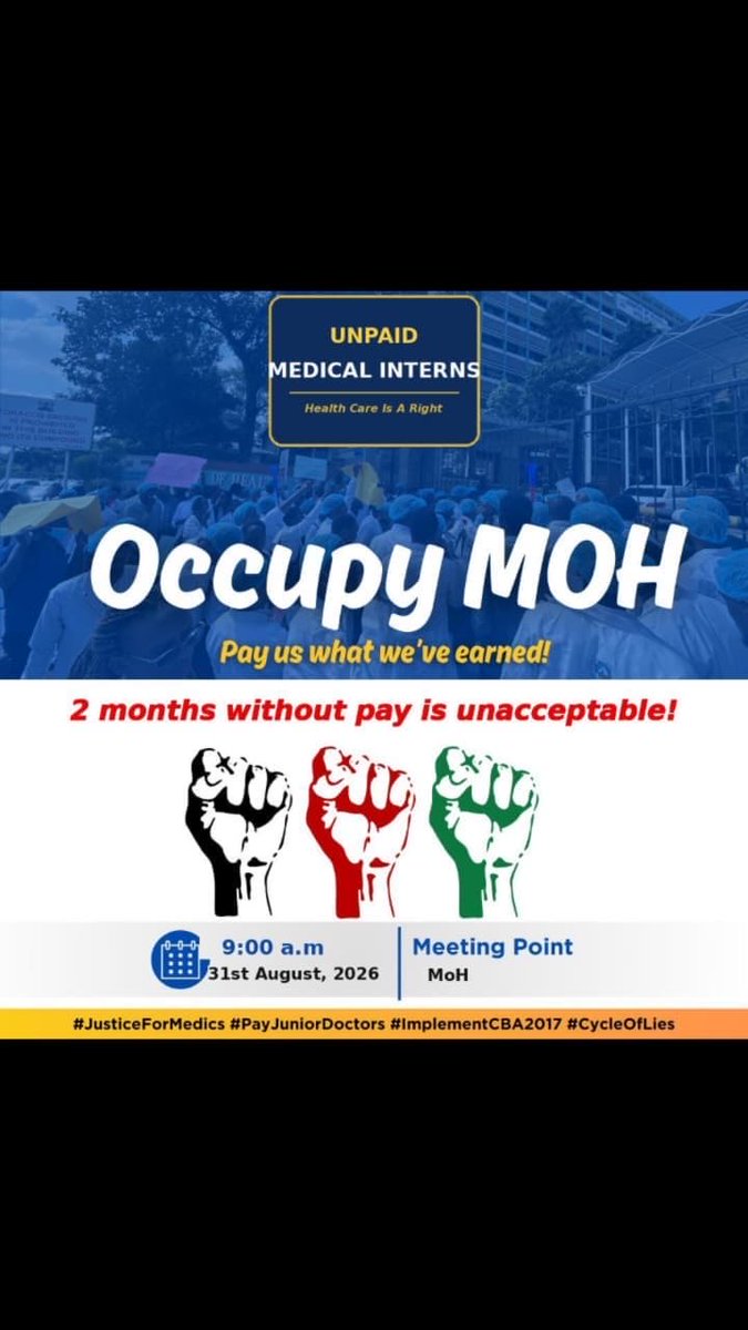 ALIOMAR87821519's tweet photo. Mhes.@HonAdenDuale , patients need doctors, and doctors need to eat. 🩺
Two months without pay is not a delay—it’s exploitation.

Tomorrow, 31st August, 9:00 AM — Occupy MoH.
Pay us what we’ve earned.@MOH_Kenya @psmuthoni https://t.co/CuUFJEiGHA