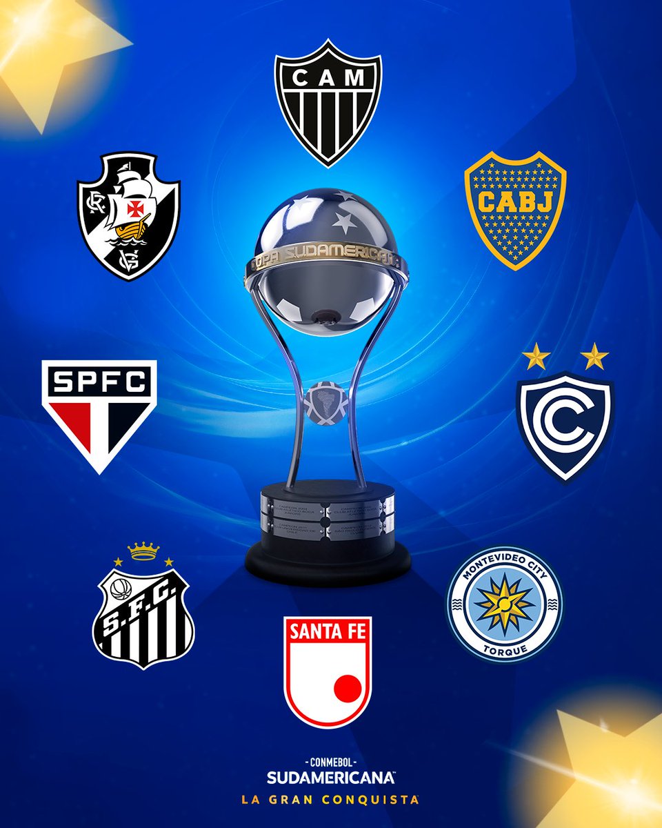 Sudamericana's tweet photo. 🤩🏆 ¡Los equipos que todavía sueñan con levantar la CONMEBOL #Sudamericana! 

#LaGranConquista https://t.co/XbGggTLVqN